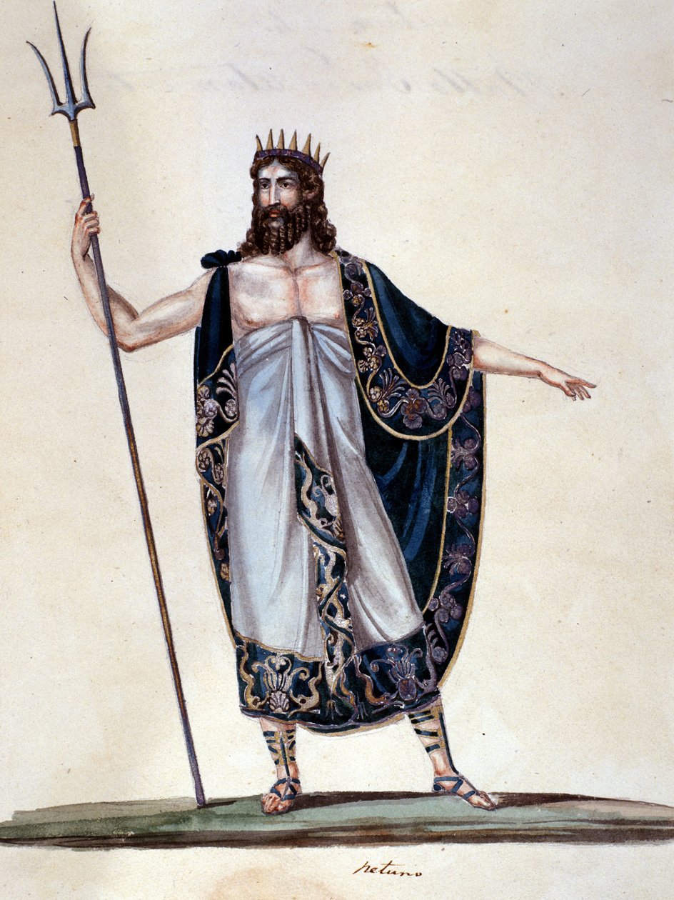 Neptun - akvarel od Unknown artist