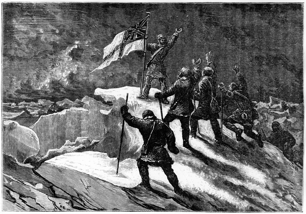 Severní pól: Britští přepravci na nejbližším místě k pólu - Nares Georges S., Un voyage à la mer polar, Paris: Hachette od Unknown artist