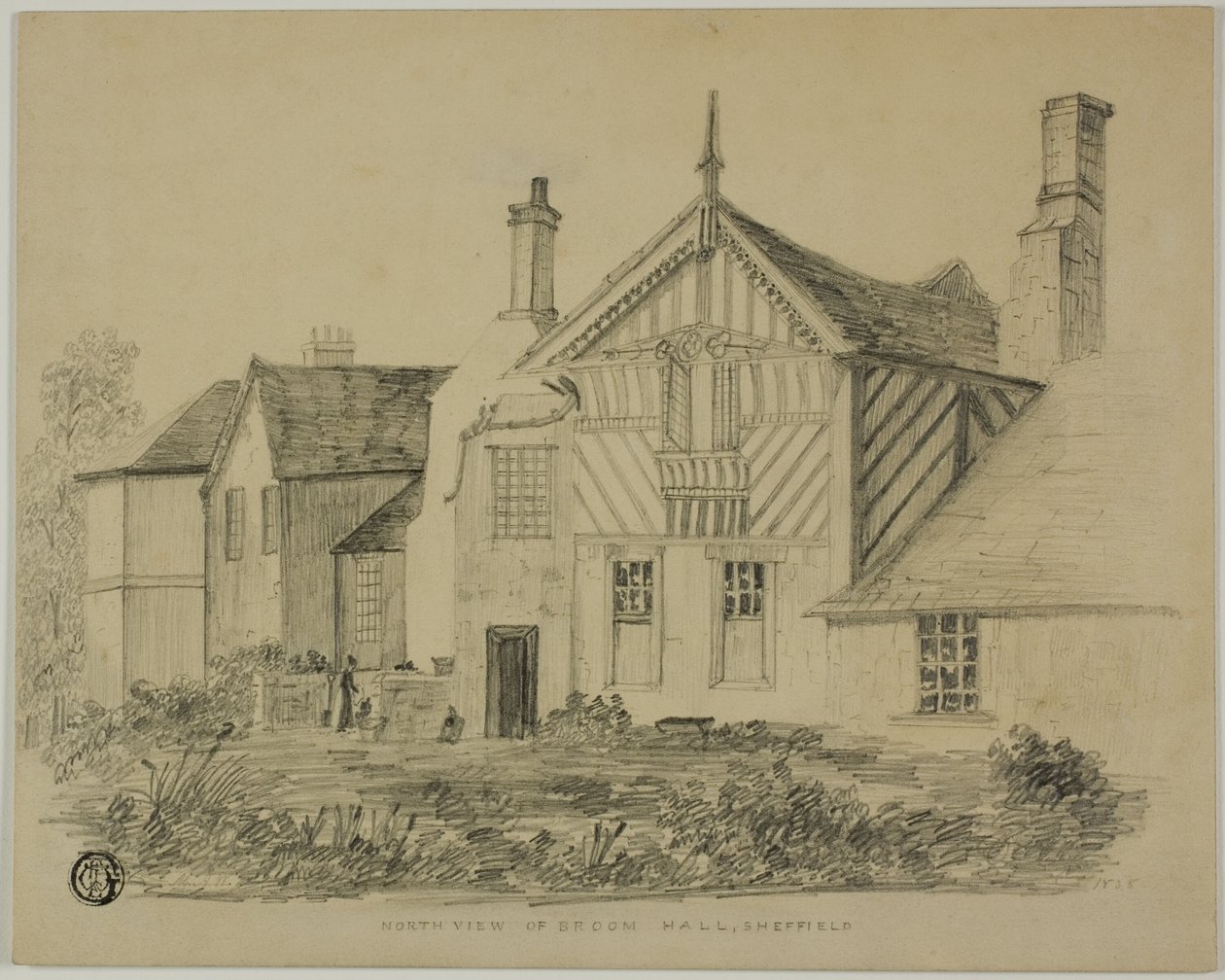 Severní pohled na Broom Hall, Sheffield od Unknown artist