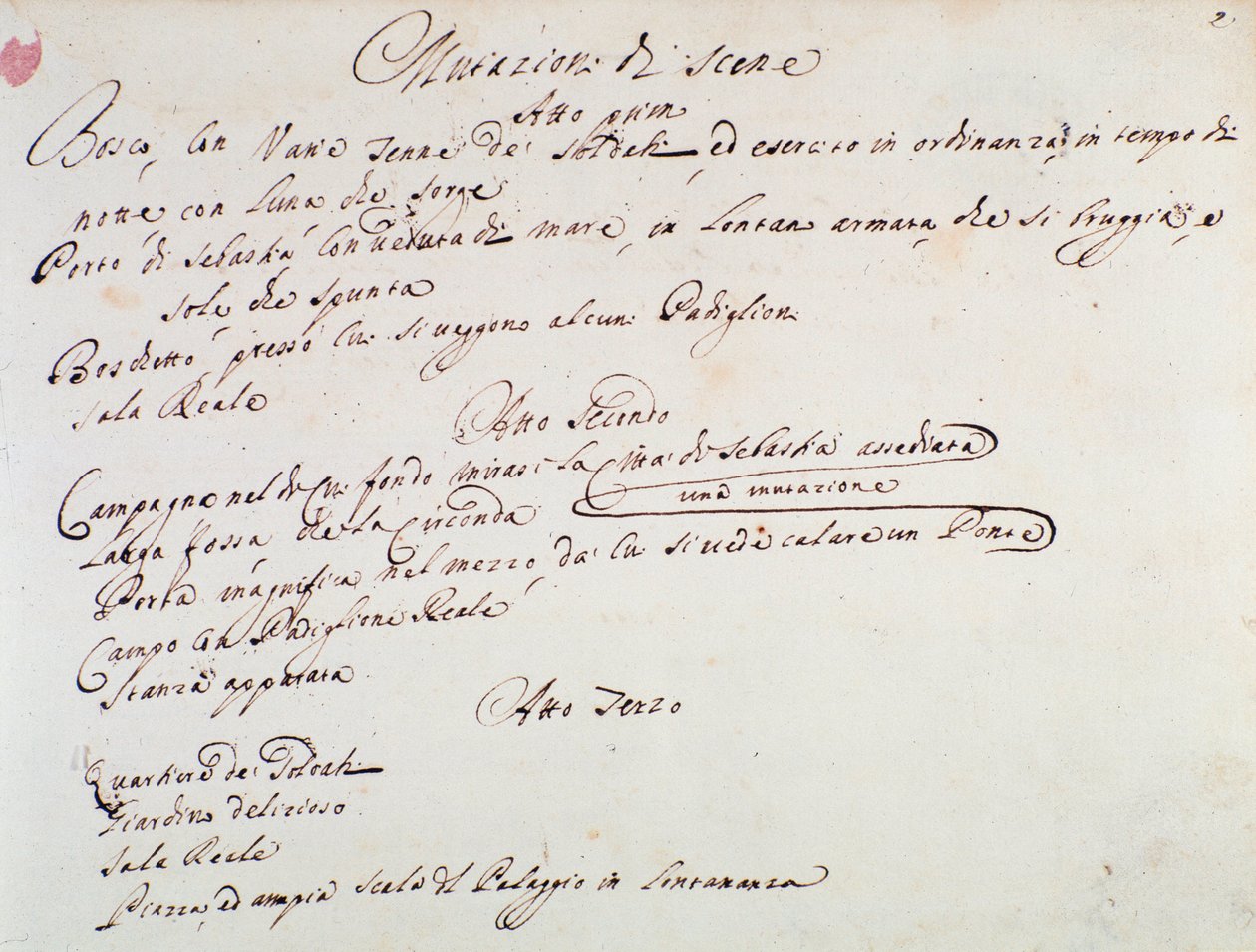 Poznámky k inscenaci opery Mithridate od Giuseppe Aldrovandiniho (1706) od Unknown artist