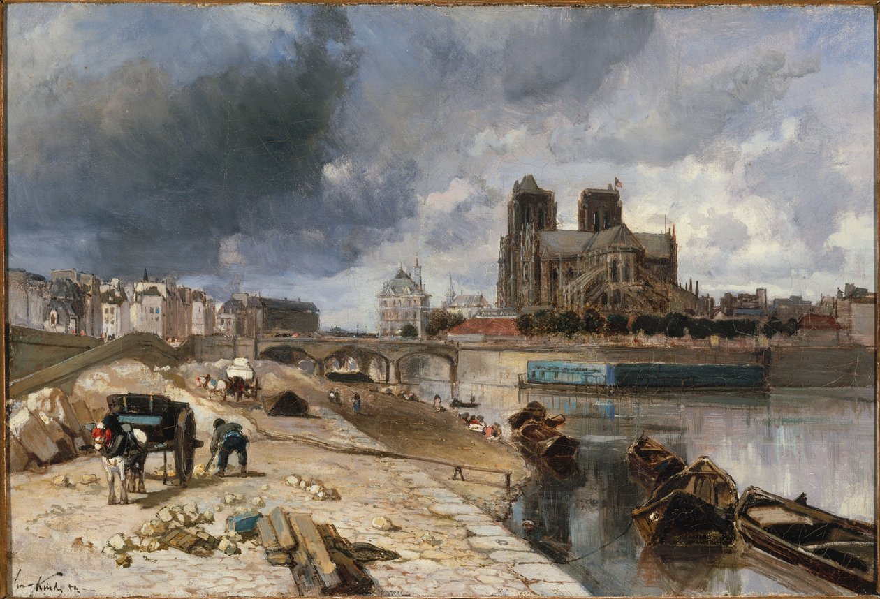 Notre-Dame z nábřeží Quai de la Tournelle od Unknown artist
