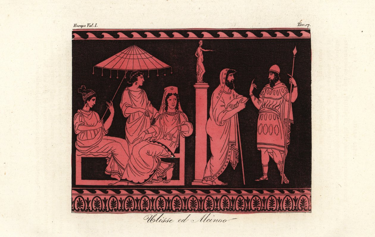 Odysseus bavil Alcinosem, vládcem Fajáků na ostrově Scheria od Unknown artist