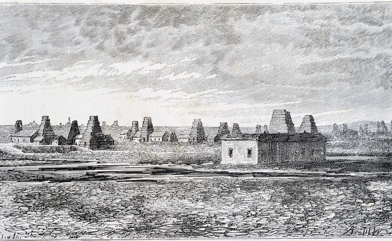 Ropné vrty, Baku, Kavkaz (Nobel) od Unknown artist