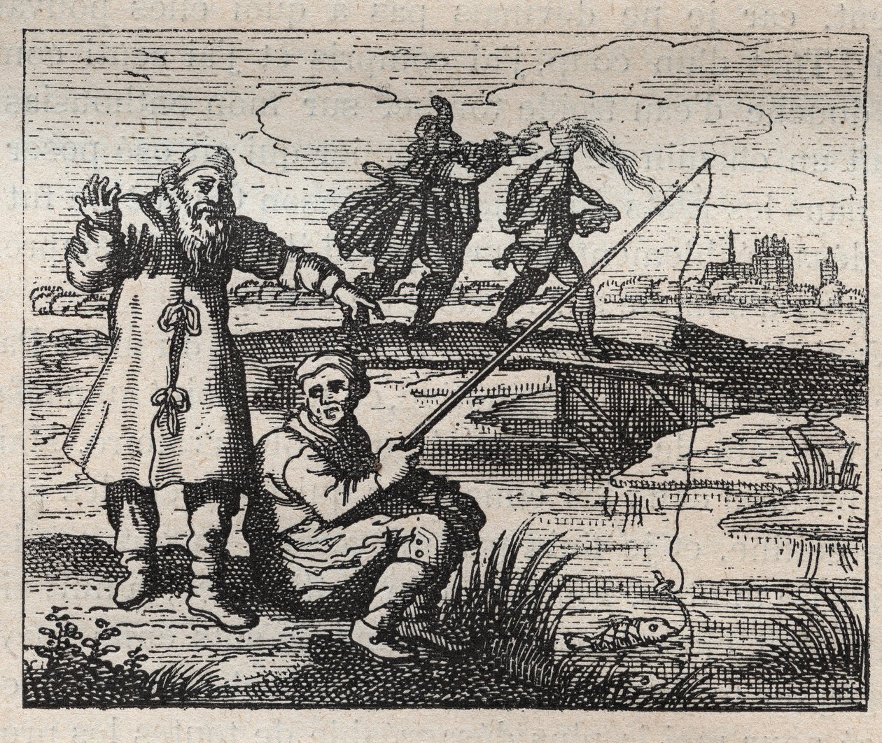 Stará přísloví: příležitost je plešatá zezadu - rytina 18. století od Unknown artist
