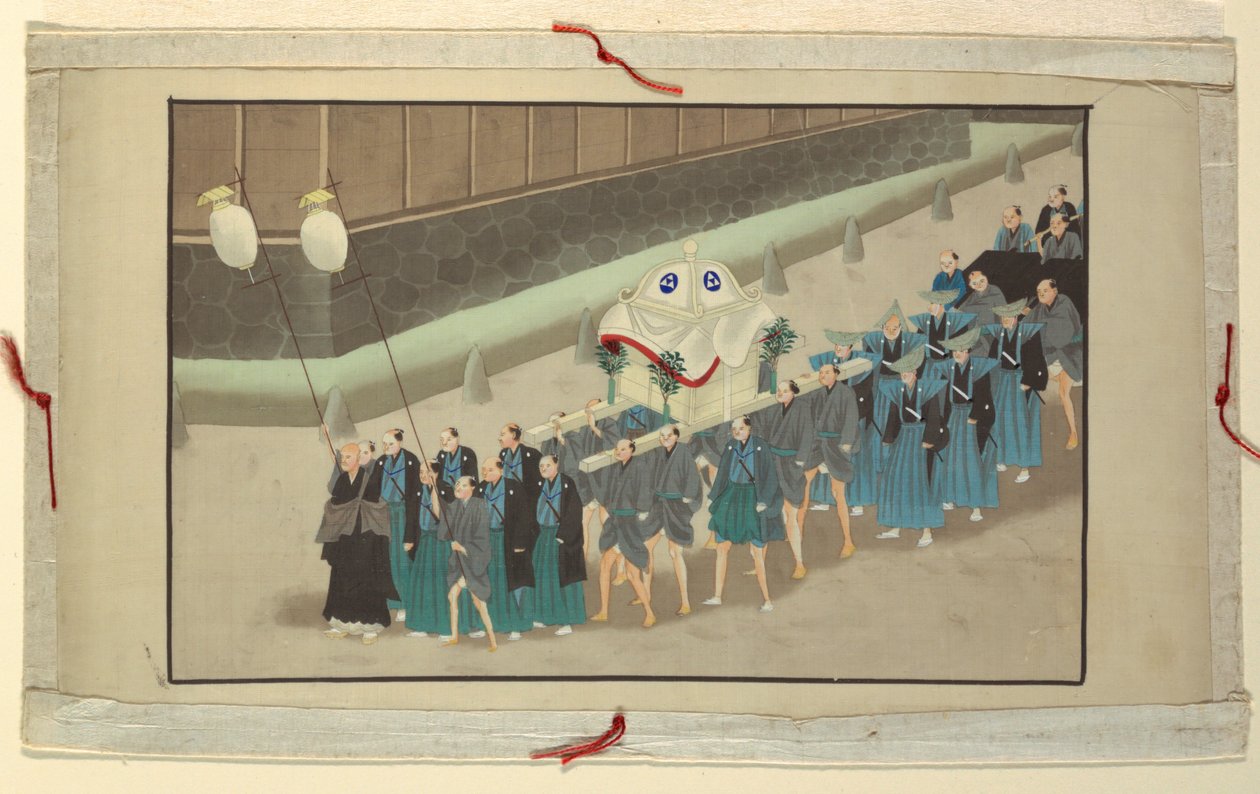 Jedna ze šestnácti scén smrti a pohřbu člověka od Unknown artist