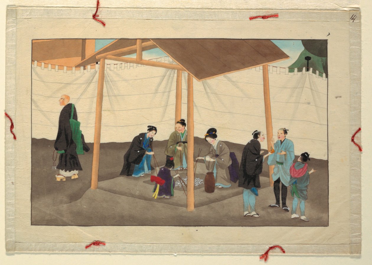Jedna ze šestnácti scén smrti a pohřbu člověka od Unknown artist