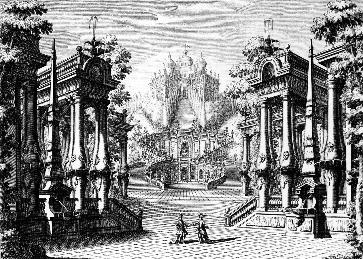 Opera: “” La Clemenza di Tito “, Antonio Mazzoni, hudba Mozart, Lisabon 1755, Bibl. opery. od Unknown artist