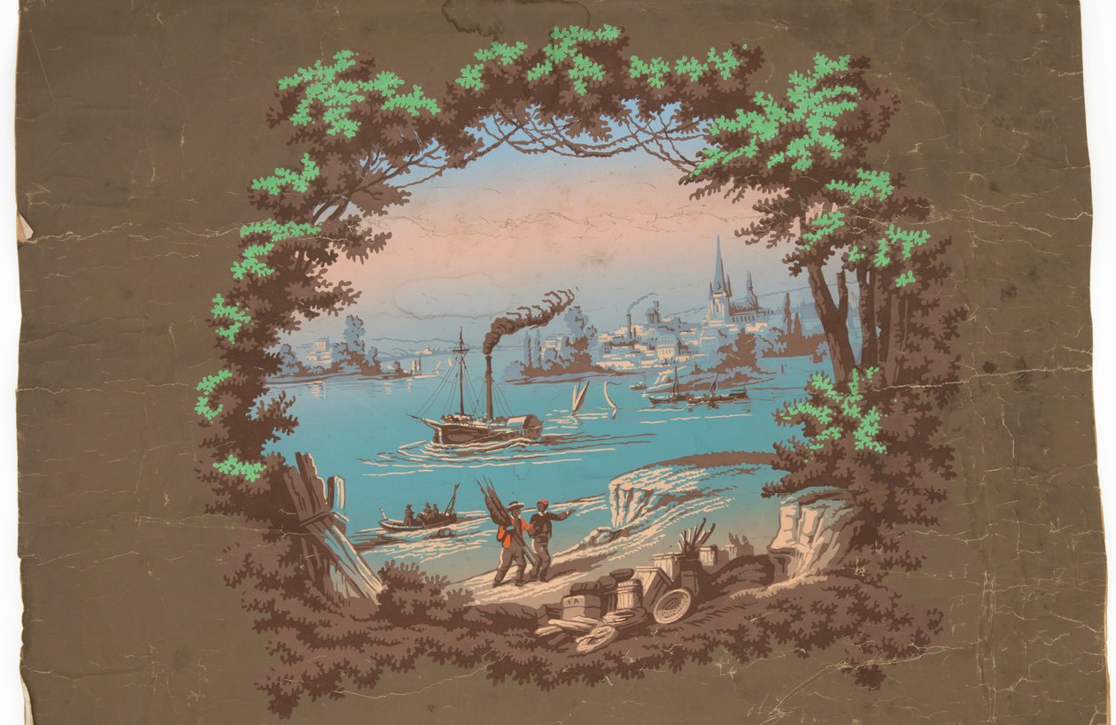 Overdoor s přístavní scénou od Unknown artist