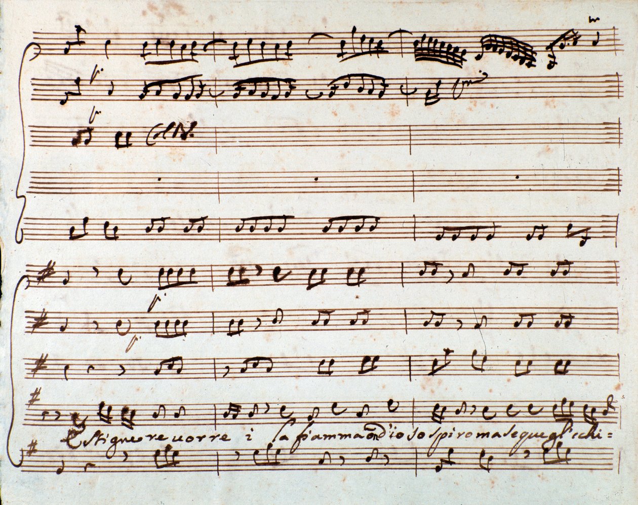 Stránka partitury Extinguish I would like air v opeře Griselda od Antonia Vivaldiho od Unknown artist
