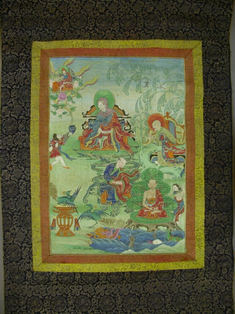 Malovaný prapor (thangka) ze sady sedmi praporů na počest Gajadhary, sakja pandita z Indie od Unknown artist