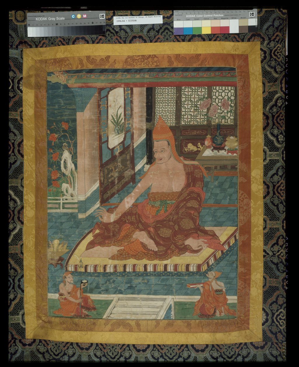 Malovaný prapor (thangka) portrétu Sakja Pandity (1132 - 1251) od Unknown artist