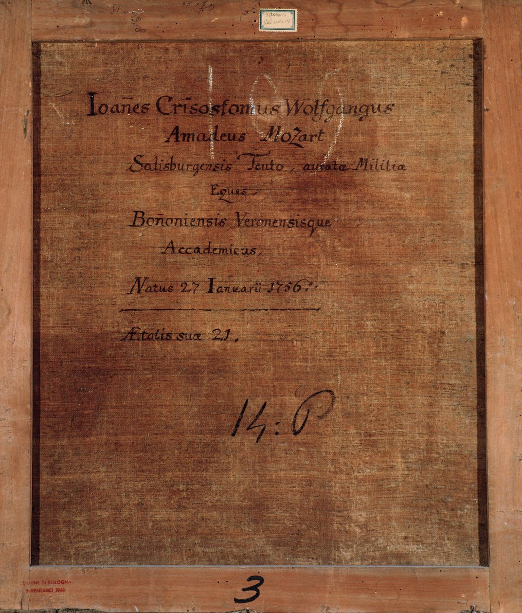 Obraz na rubu s portrétem Mozarta ve věku 21 let od Unknown artist