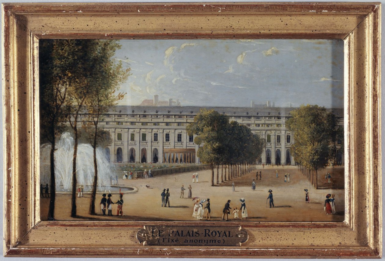 Zahrady Palais-Royal, kolem roku 1820, dnešní 1. obvod, mezi lety 1815 a 1825 (malba) od Unknown artist
