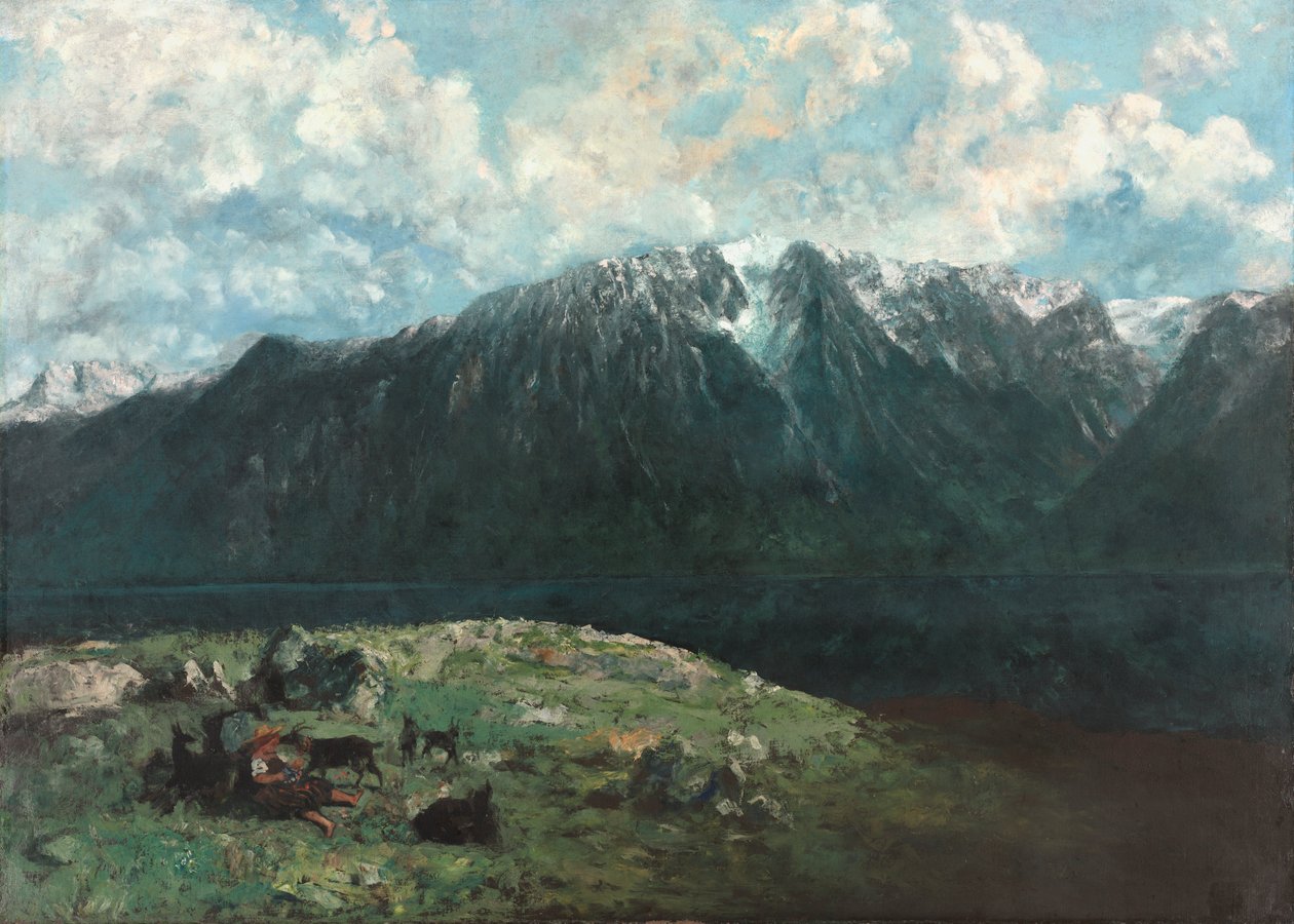 Panoramatický výhled na Alpy, Les Dents du Midi od Unknown artist