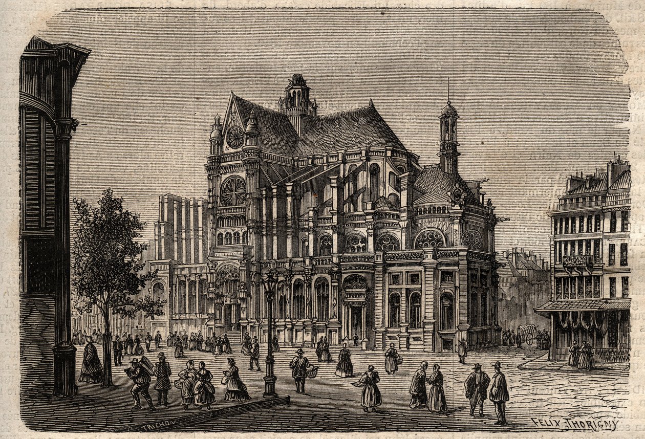 Paříž, Ile-de-France, Francie - Kostel Saint-Eustache (19. století) - od Unknown artist