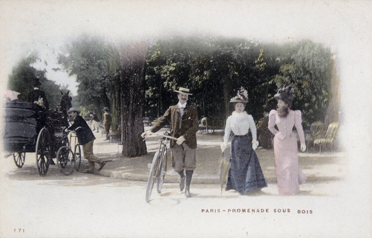 Paříž, promenáda sous bois - pohlednice, konec 19. století od Unknown artist
