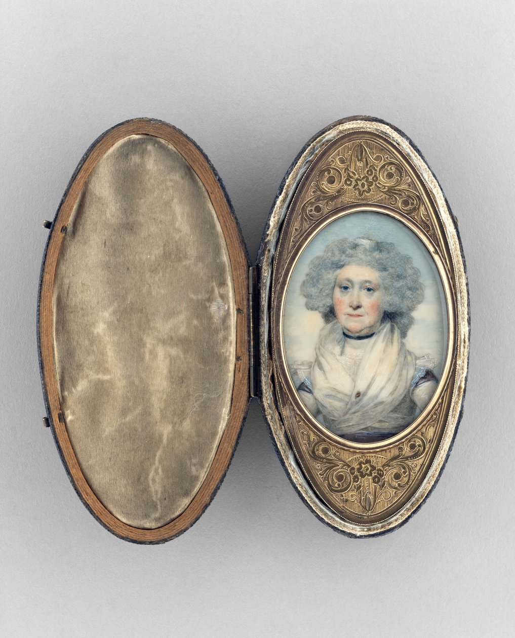 Patch Box s portrétem ženy, cca 1780 (akvarel na slonovině, zlacená měď a sklo) od Unknown artist