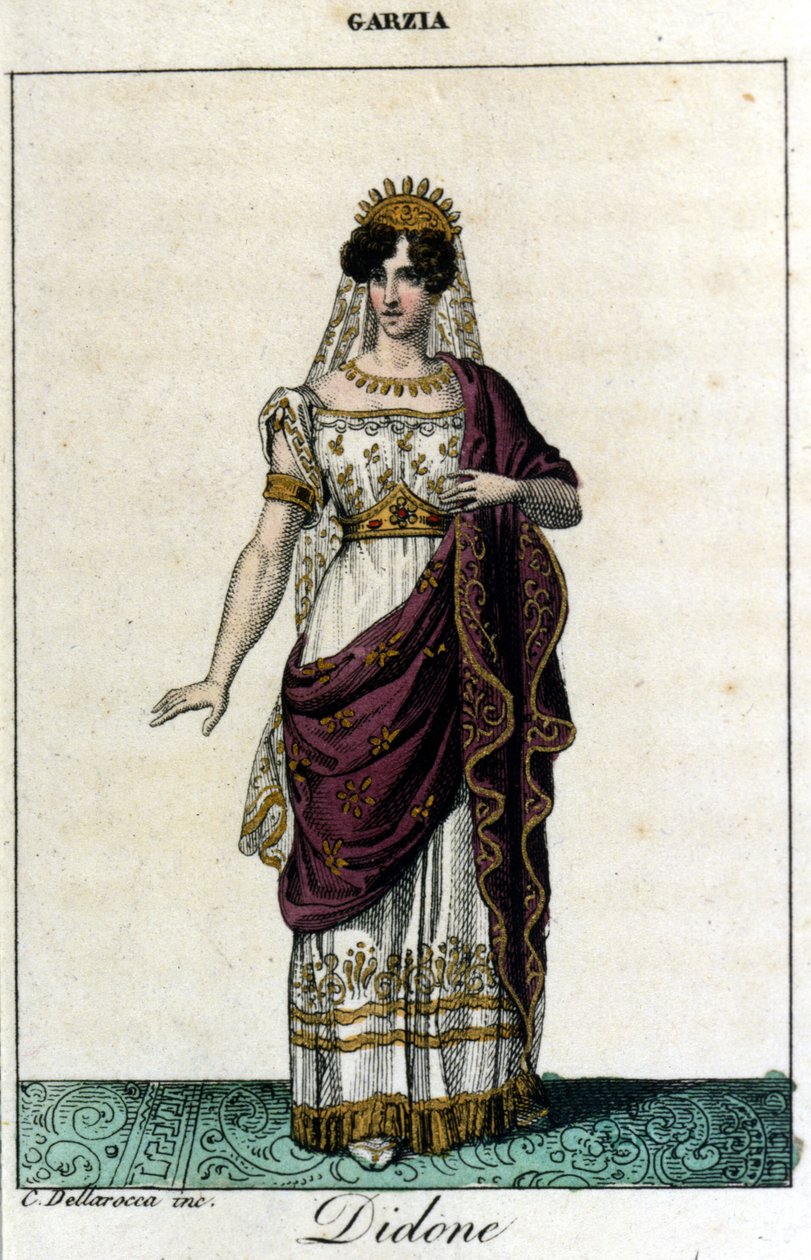 Pauline Viardot - Garcìa (1821-1910), francouzská zpěvačka v roli Didon. Opera „“ Abandoned Dido ““ od Saveria Mercadante od Unknown artist
