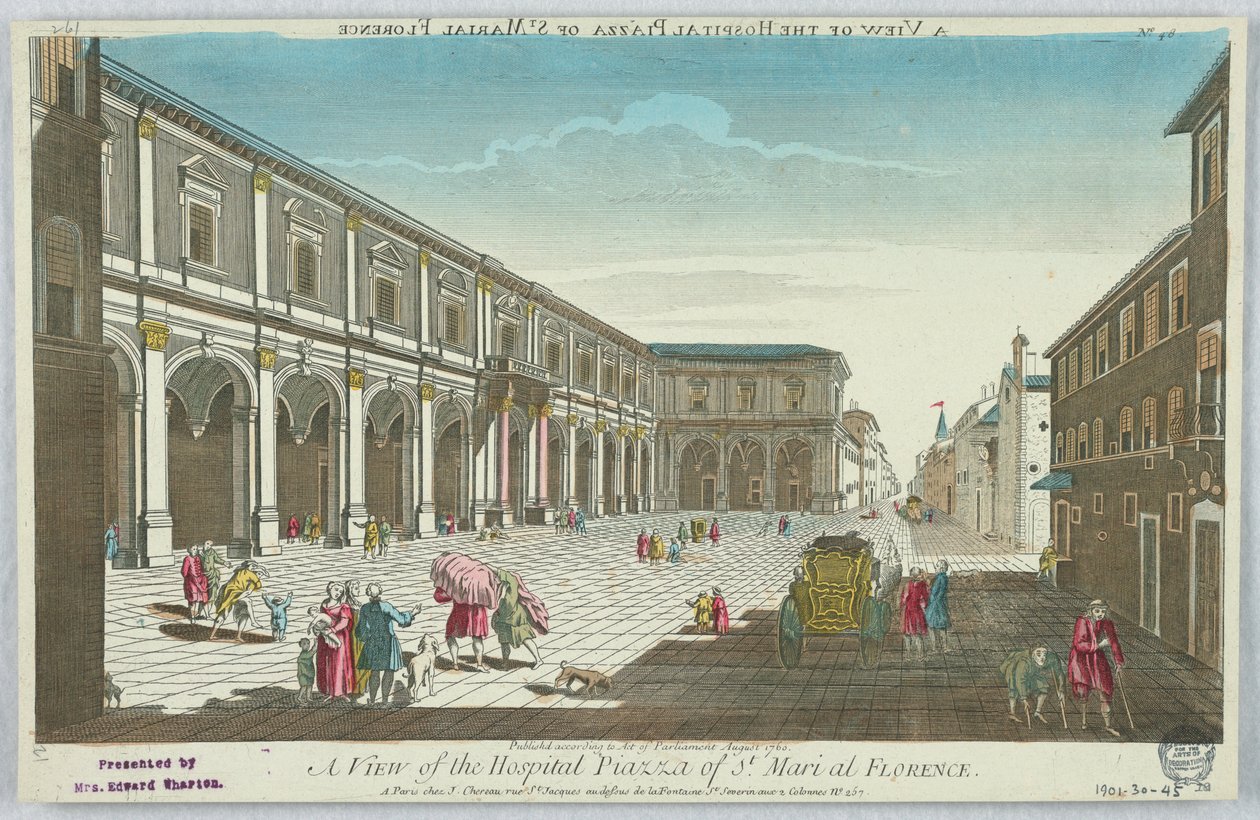 Peep-show, Pohled na Hospital Piazza of St. Mari ve Florencii, č. 48 od Unknown artist