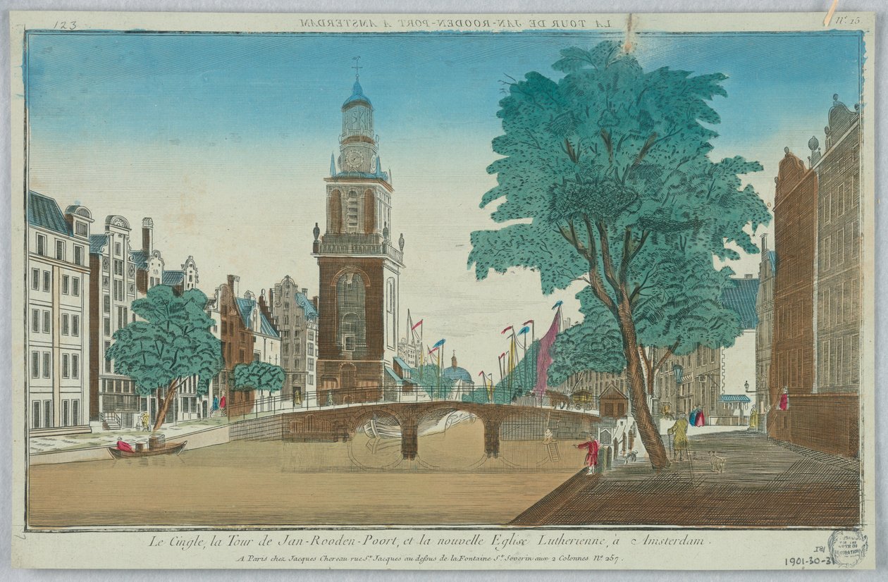 Peep-show, The Cingle, Jan-Rooden-Poort Tower a New Lutheran Church, v Amsterdamu, č. 15 od Unknown artist