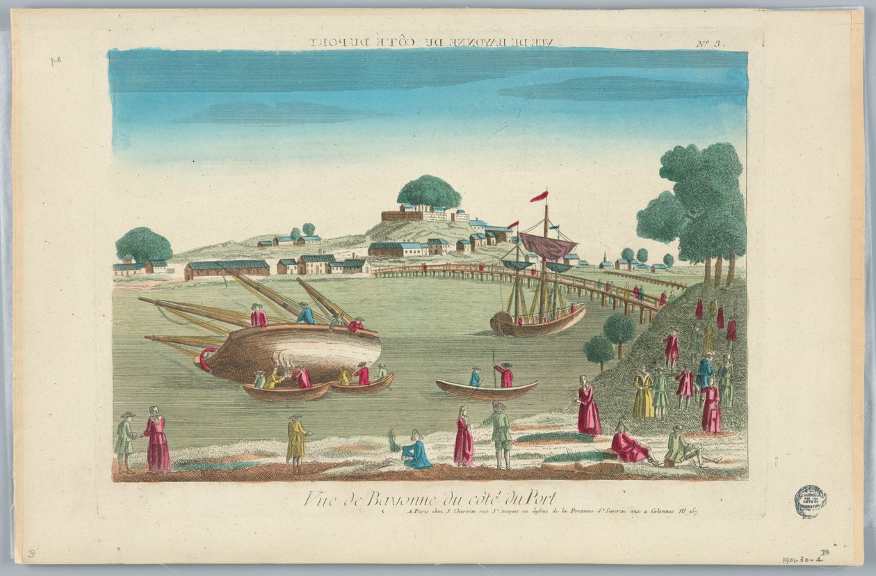 Peep-show, Pohled na Bayonne z Port Side, č. 3 od Unknown artist