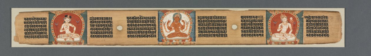 Dokonalost moudrosti v osmi tisících řádcích: Ashtasahasrika Prajnaparamita: Zdobený list (recto) od Unknown artist