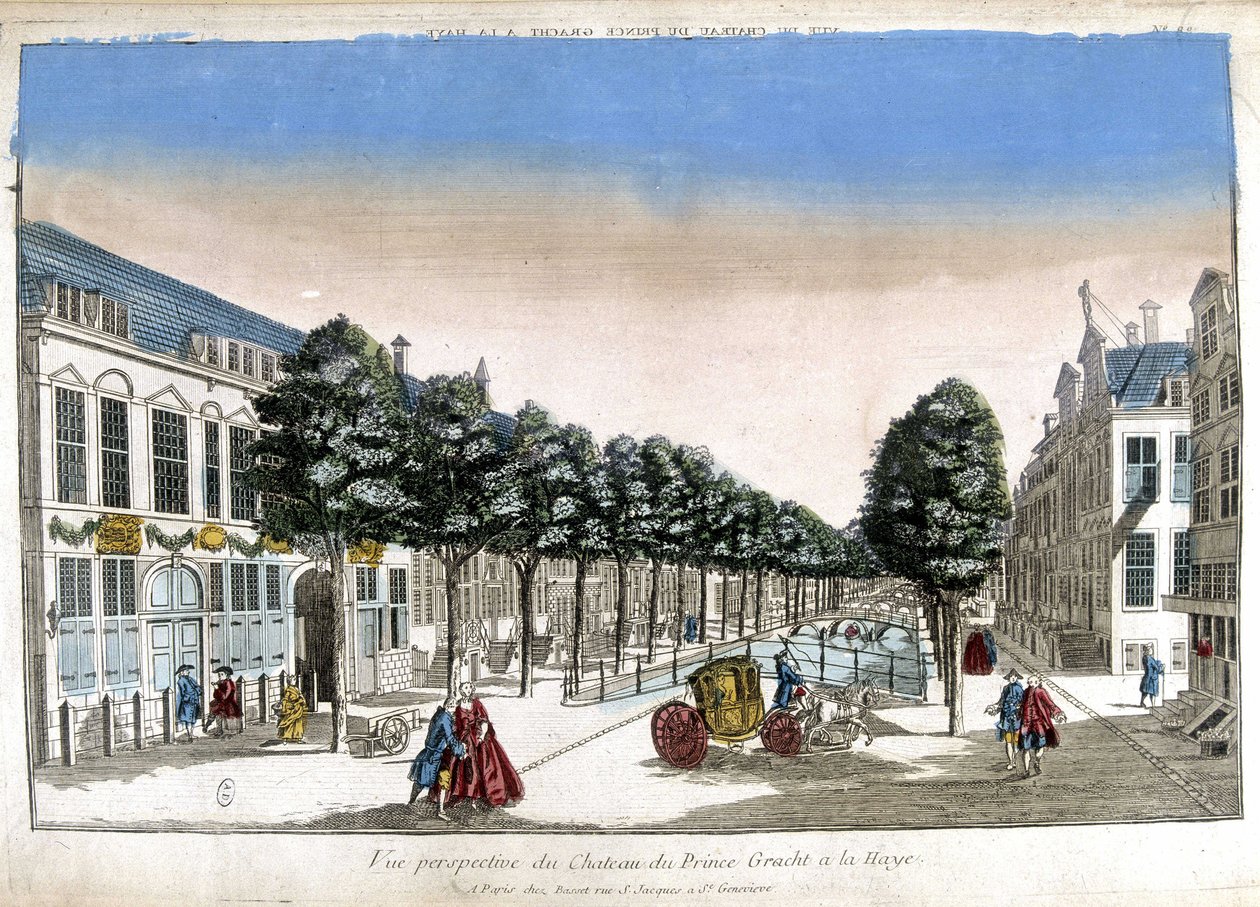 Perspektivní pohled na Haag: kanály a hrad prince Grachta - optický od Unknown artist