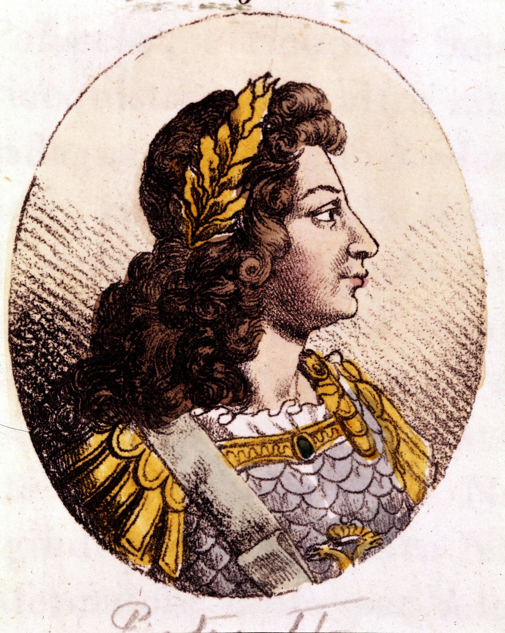 Petr II (1715 až 1730). Ruský císař (1727-1730). Rytina z počátku 19. století od Unknown artist