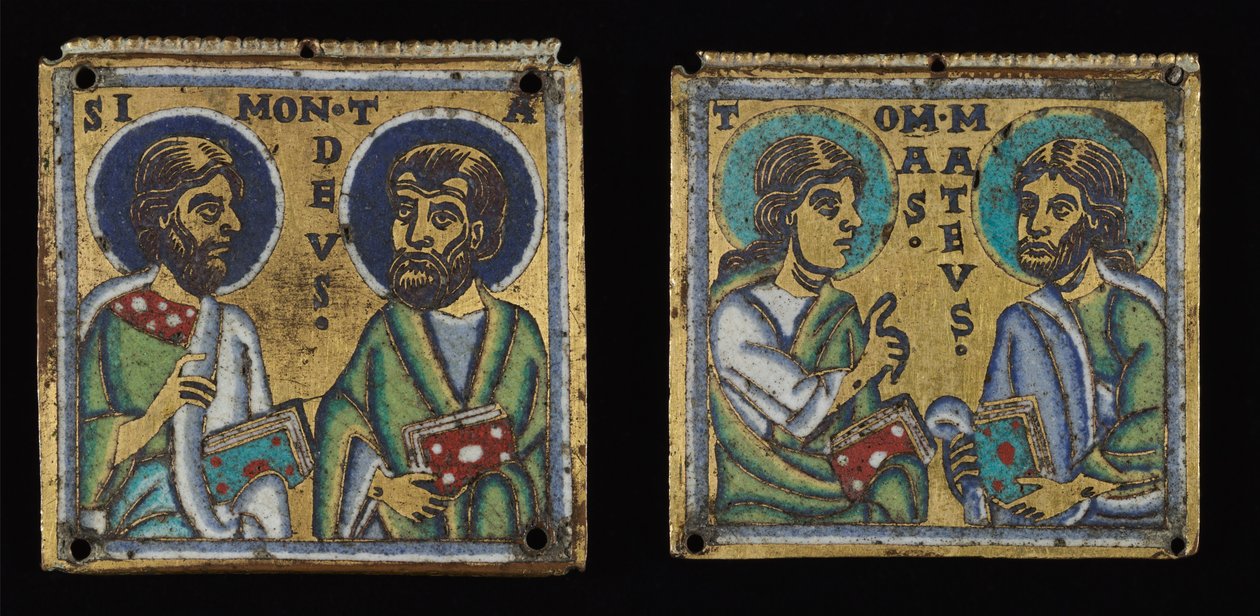 Plaque pair: Simon a Tadeus a Thomas a Matthew od Unknown artist