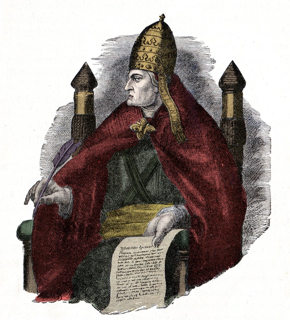 Papež Gregoire Veliký (Gregory Veliký nebo Gregorio Magno nebo Gregorius Magnus) (590-604). od Unknown artist