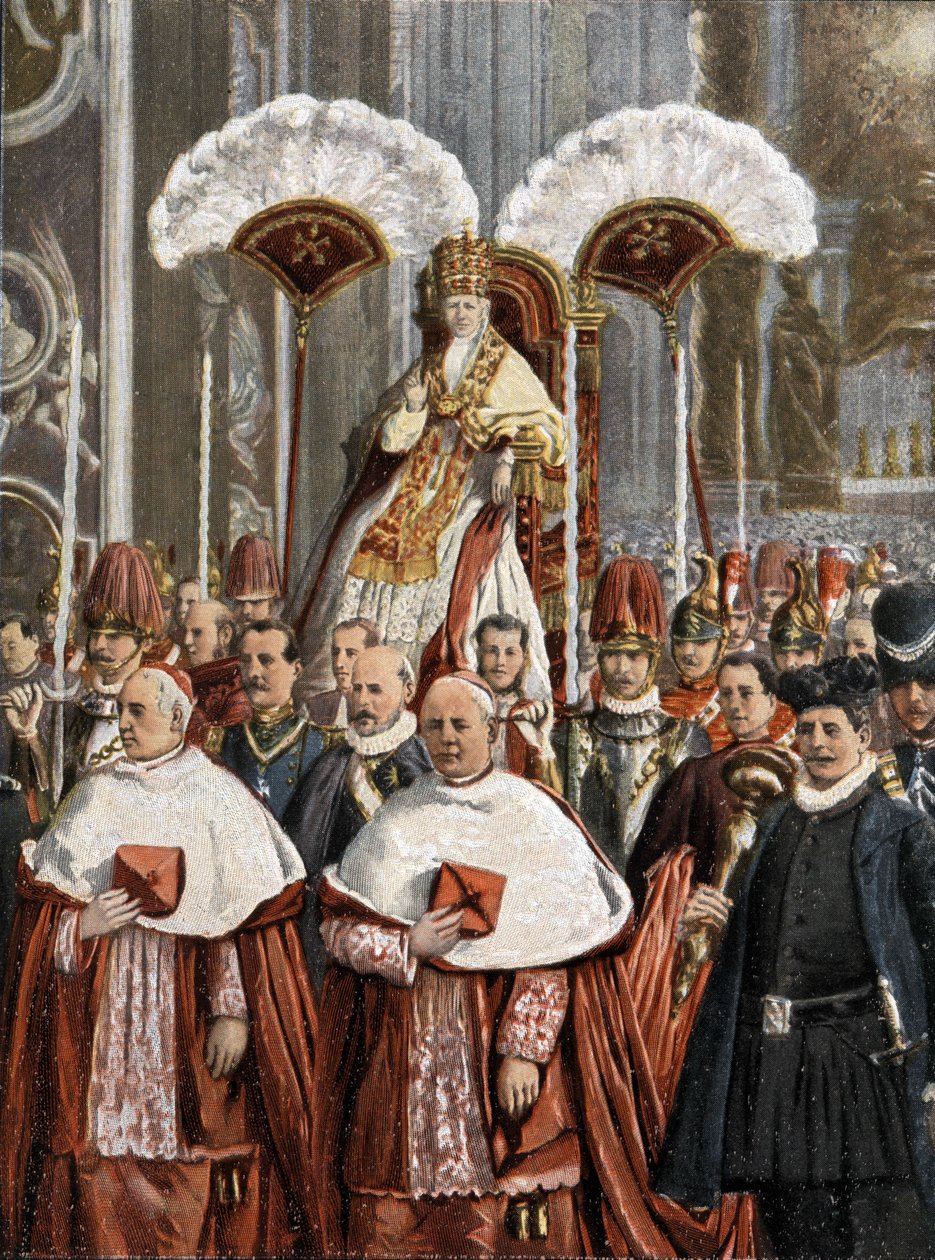 Papež Leon XIII (Leo 13) (Gioacchino Pecci 1810-1903) v bazilice svatého Petra v Římě. od Unknown artist
