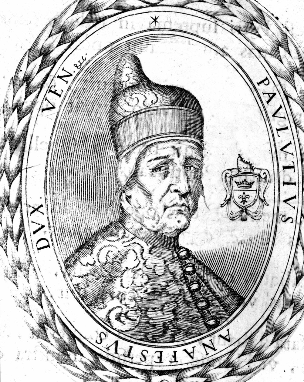 Portrét Paoluccio Anafesto (697-717). První benátský dóže. od Unknown artist