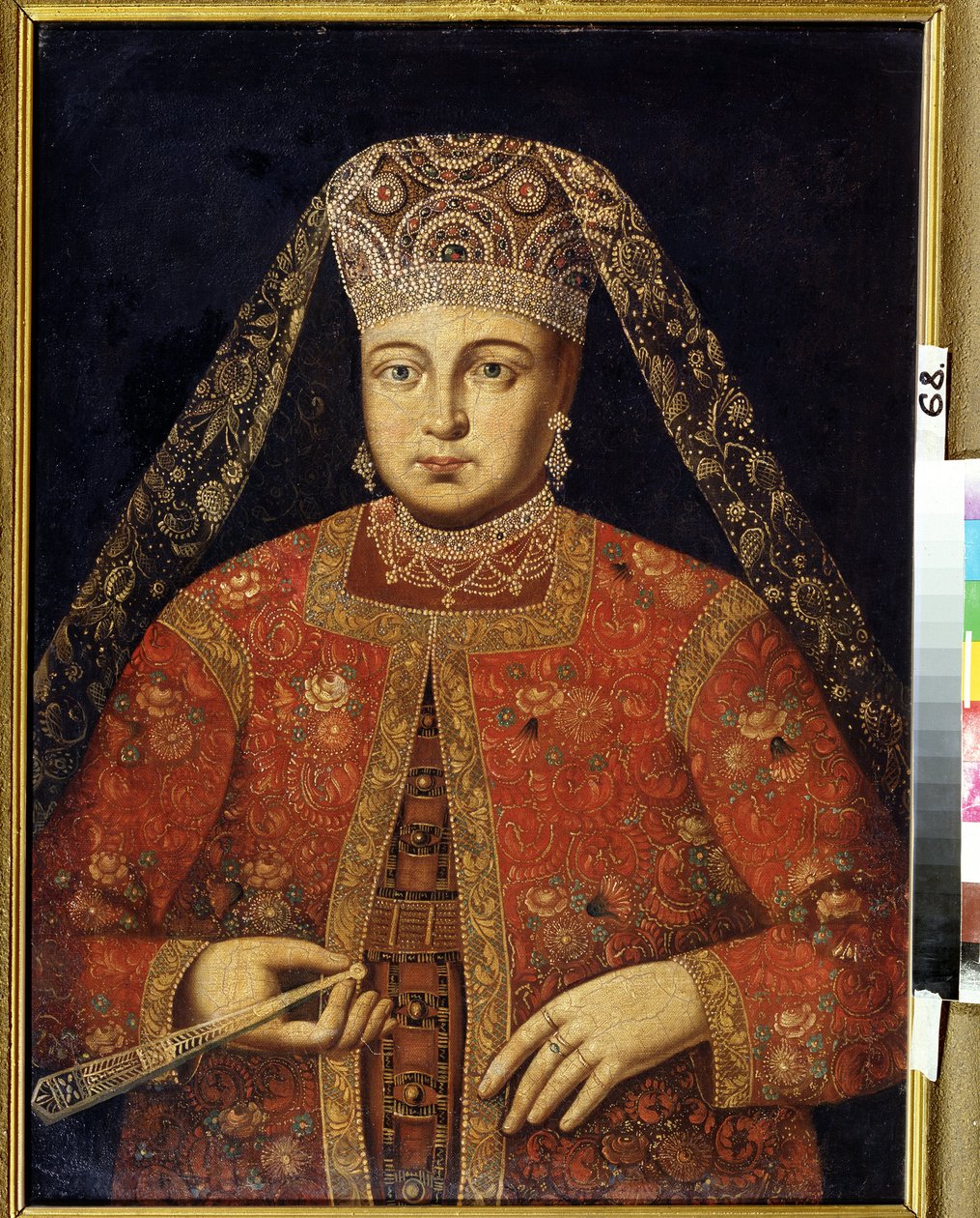 Portrait de la carine Marfa Matveyevna (1664-1715) (Portrét carevny Marfy Matveyevny). Anonymní malba, 79 x 60 cm, debut 18e siecle. M. Tuganov Art Museum of the North Osetian, Vladikavkas (russie). od Unknown artist