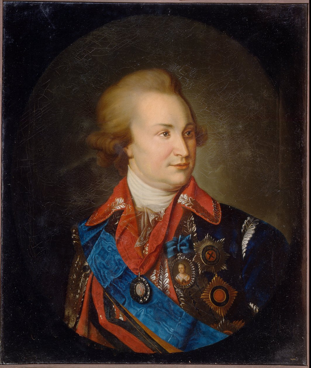Portrét prince z Tauris, generálního maršála a státníka Grigorije Alexandroviče Potěmkina (nebo Potiomkina) (1739-1791). (Portrét prince Taurise, generála polního maršála, státníka G. A. Poťomkina). Oblíbenec carevny Kateřiny II. (1729-1796). Pe od Unknown artist