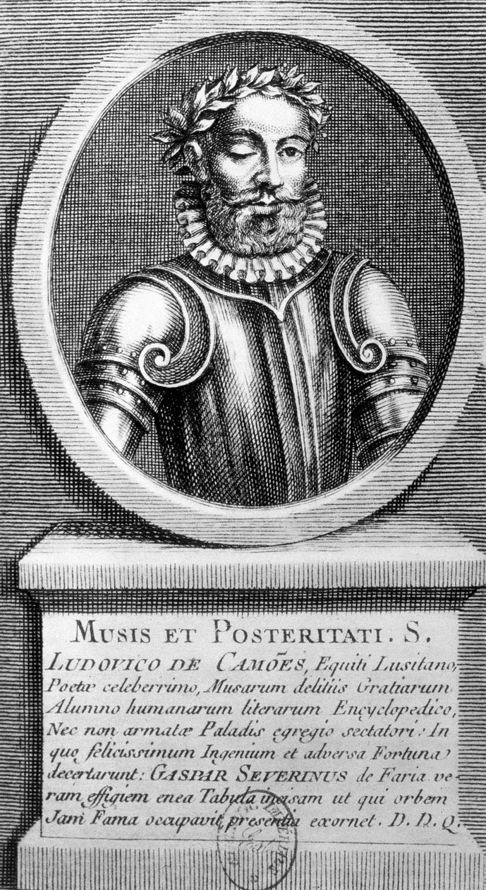Portrét v medailonu od Luise de Camoens (1524-1580) - rytina od Unknown artist