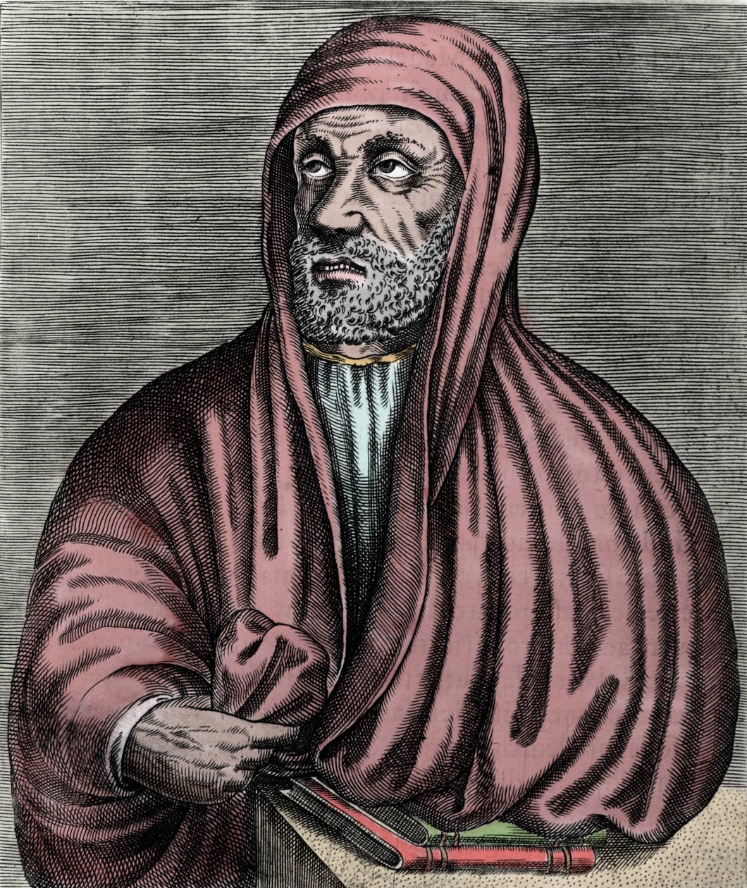 Portrét Abu Ali al Husain ibn Abdallah ibn Sina (Avicenna) Avicenna (980-1037), íránský lékař. Rytina 17. století. od Unknown artist
