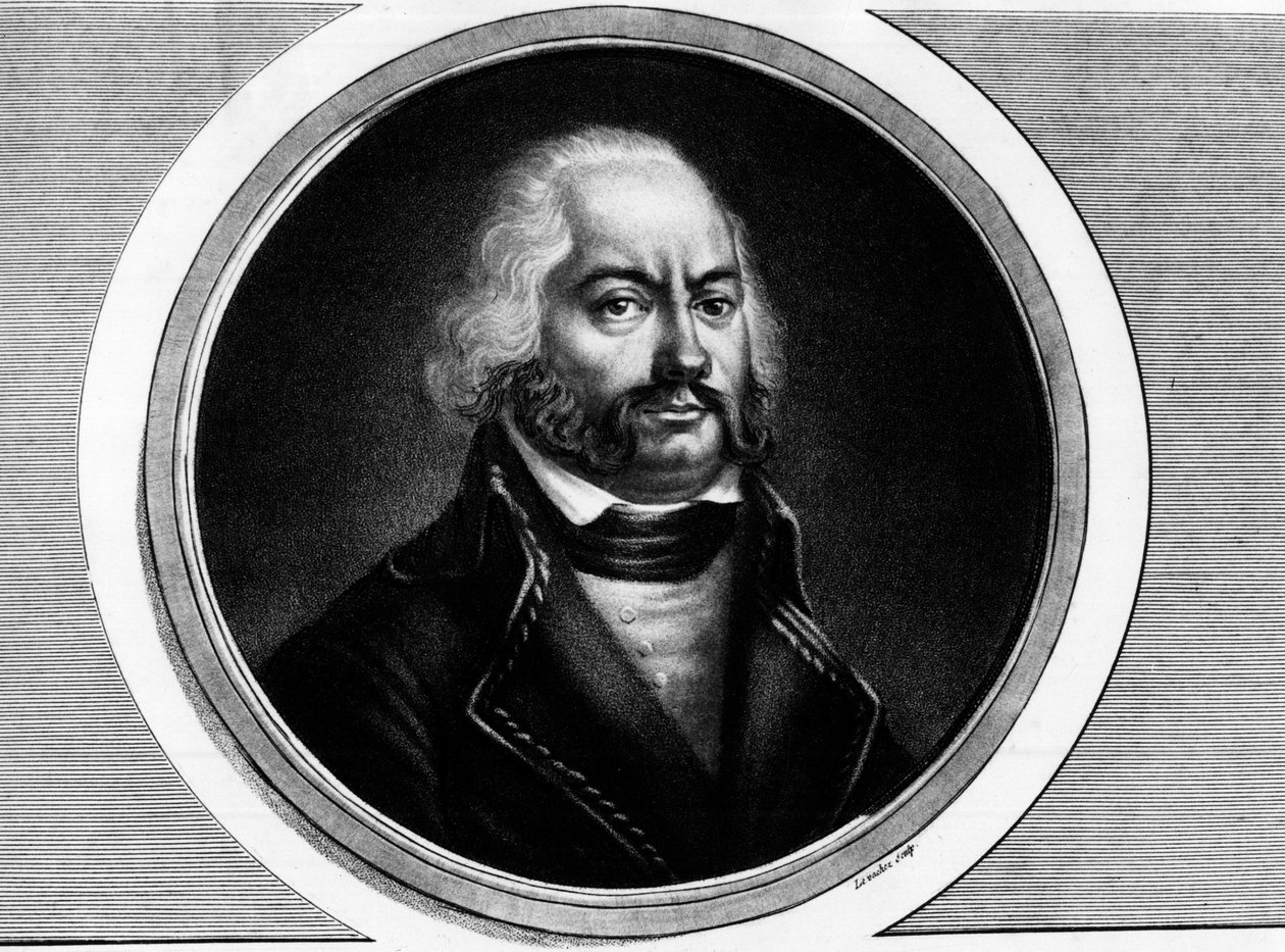Portrét Adama Philippa, hraběte z Custine (1740 - 1793), francouzského generála. Rytina v „“ Kompletní sbírka historických obrazů francouzské revoluce, ve třech svazcích.“““ 1804. od Unknown artist