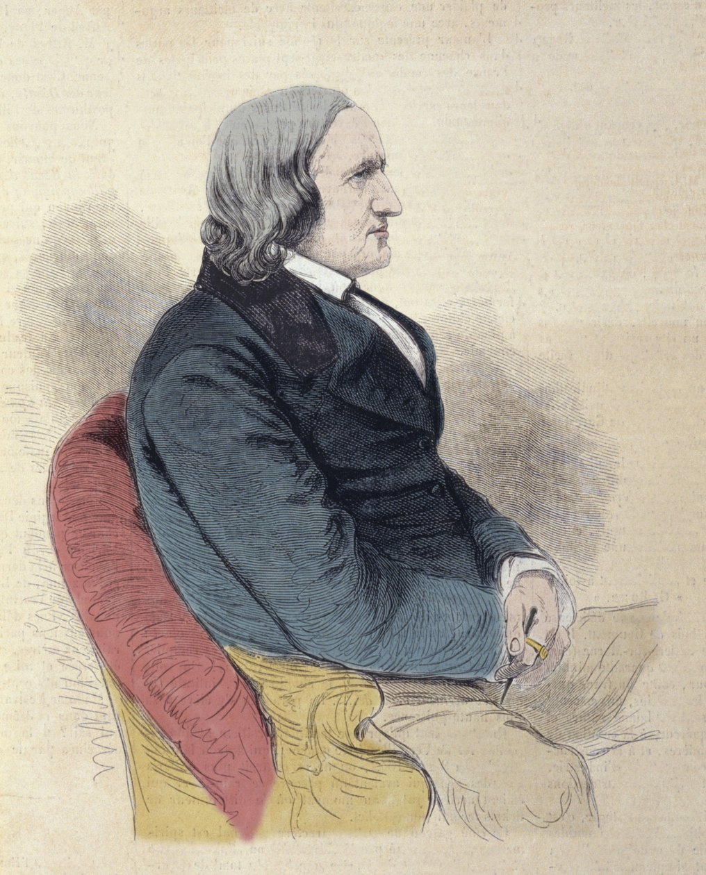 Portrét Alfreda de Vigny (Alfred Victor, hrabě z Vigny od Unknown artist