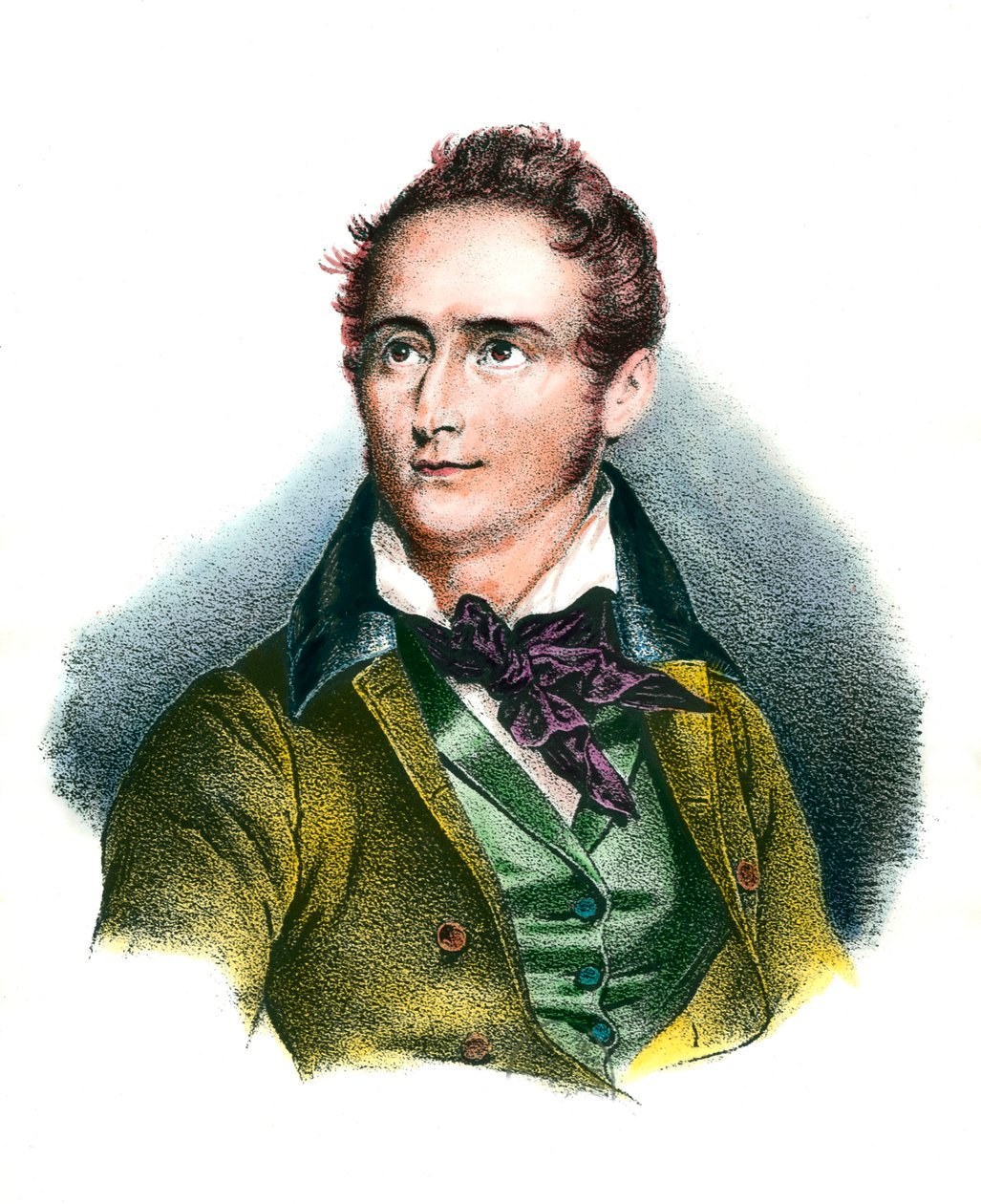 Portrét Alphonse de Lamartine (1790-1869) básník francais Rytina z 19. století Soukromá sbírka od Unknown artist