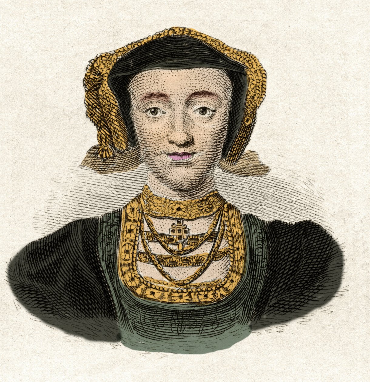 Portrét Anny de Cleves (1515-1557) Čtvrtá manželka krále Jindřicha VIII. Rytina 19. století od Unknown artist