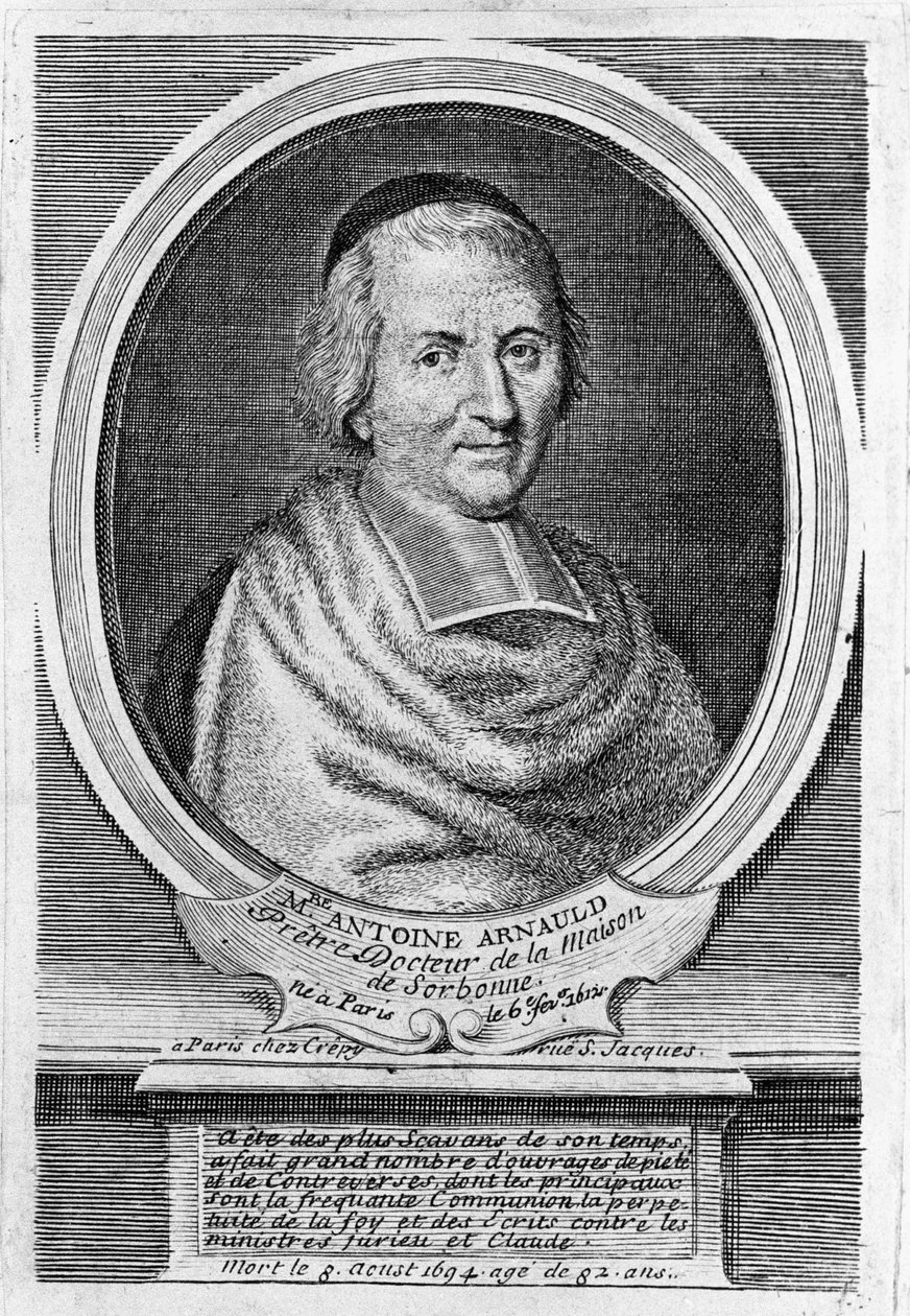 Portrét Antoina Arnaulda dit le Grand Arnauld (1612-1694), francouzského kněze, teologa, filozofa a matematika, člena jansenistů. od Unknown artist