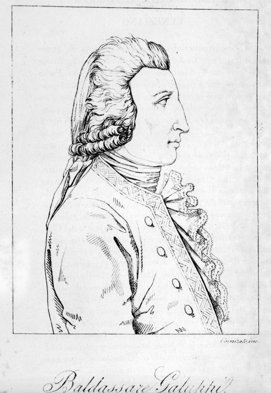 Portrét Baldassare Galuppi. italský skladatel (1706 až 1785) benátská rytina z konce 18. od Unknown artist