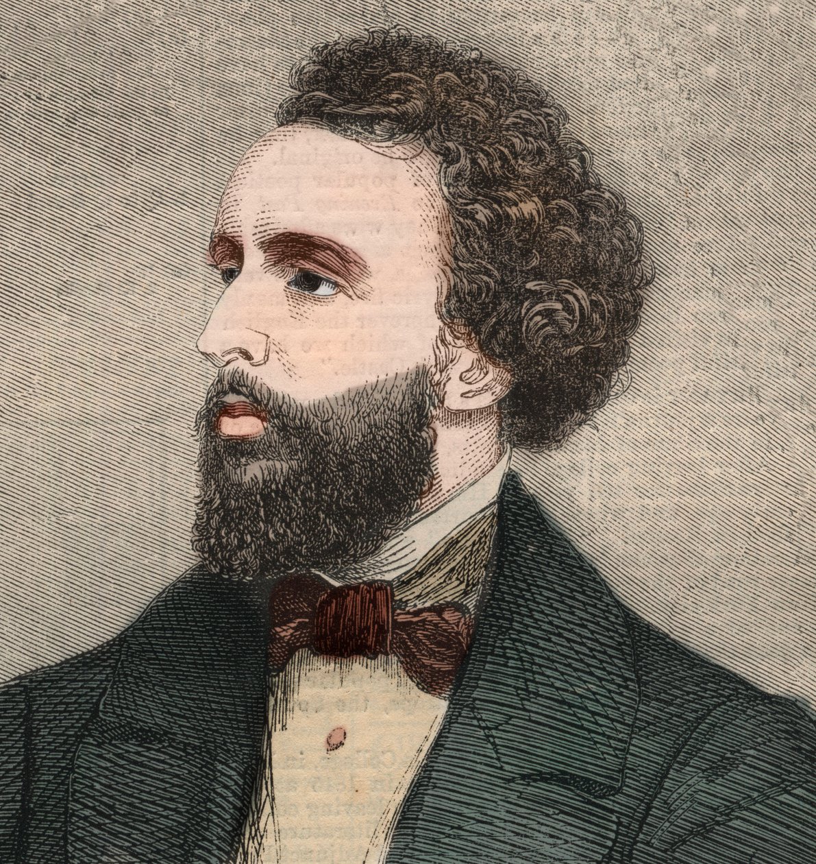 Portrét Bayarda Taylora (1825-1878), amerického básníka. Gravírování do „“ The illustrated London News““ z 23. ledna 1858. od Unknown artist