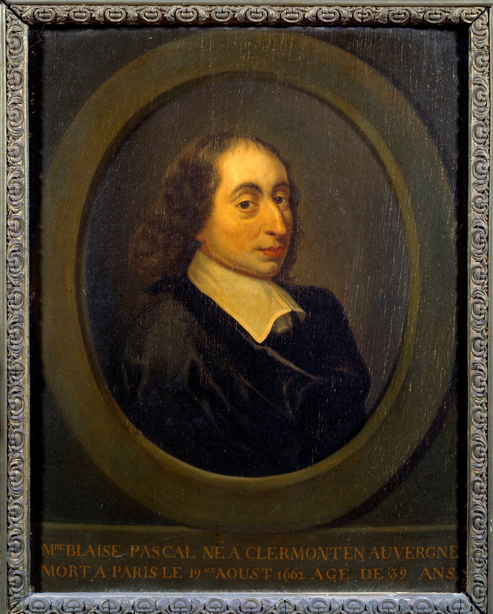 Portrét Blaise Pascala (1623-1662), francouzského fyzika, matematika a spisovatele. Anonymní malování. Port Royal, Musee Des Granges od Unknown artist
