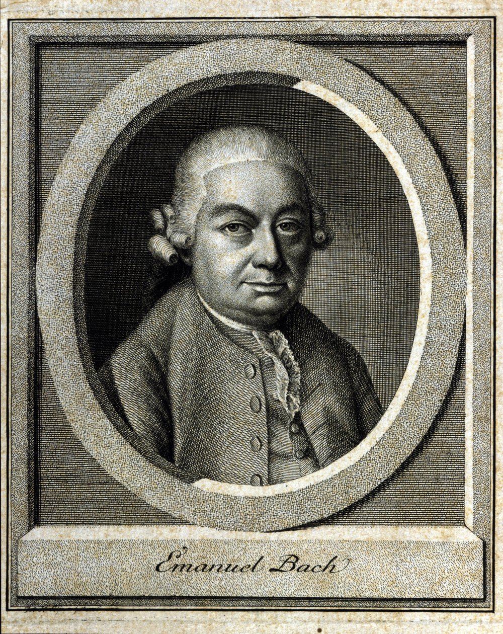 Portrét Carla Philippa Emanuela Bacha zvaného Bach z Berlína a Hamburku Páté dítě Johna Sebastiana Bacha (Johann Sebastian Bach od Unknown artist