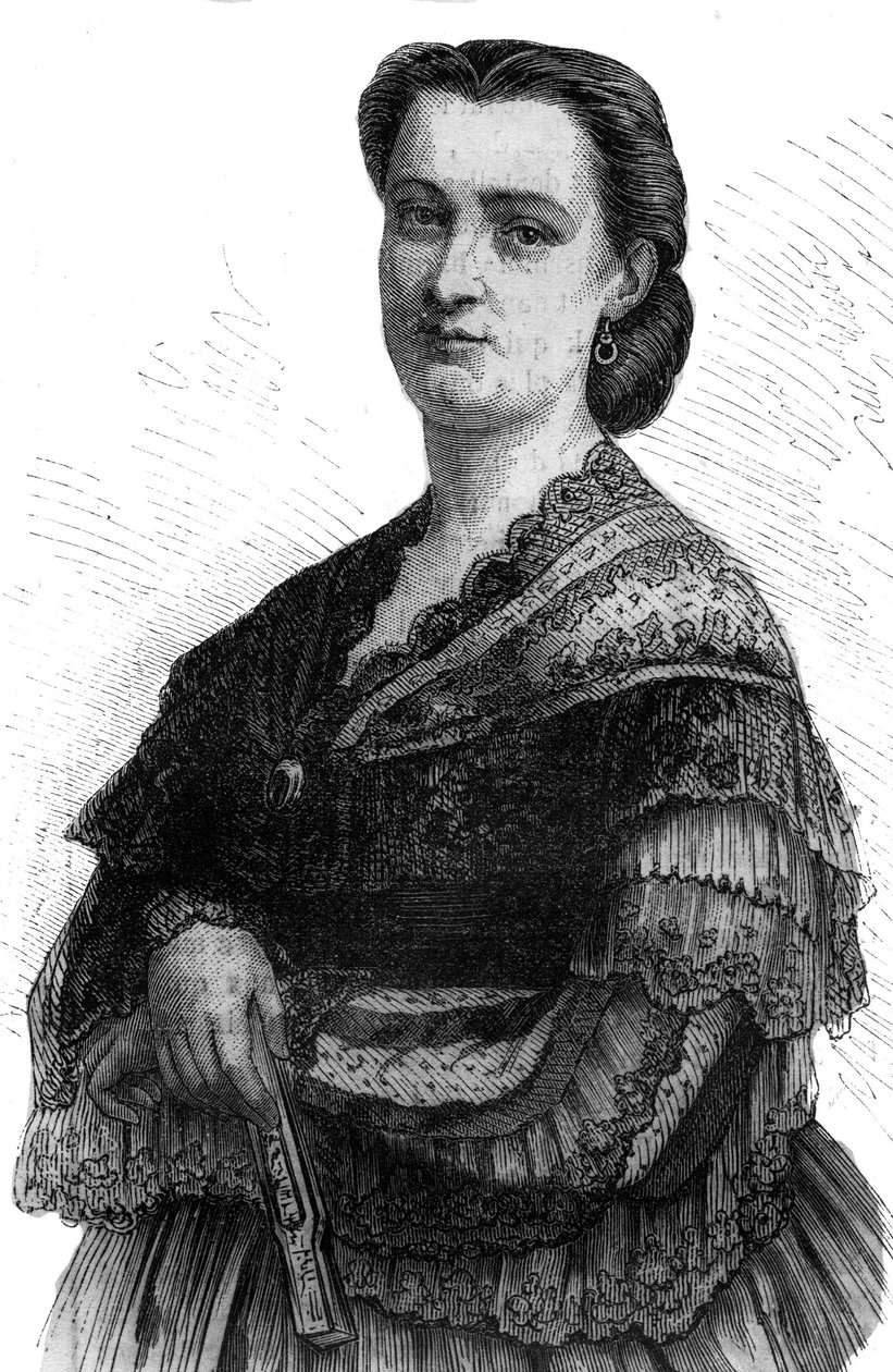 Portrét Carlotty Patti (1835-1889) lyrické zpěvačky sestry Adeliny Patti. od Unknown artist