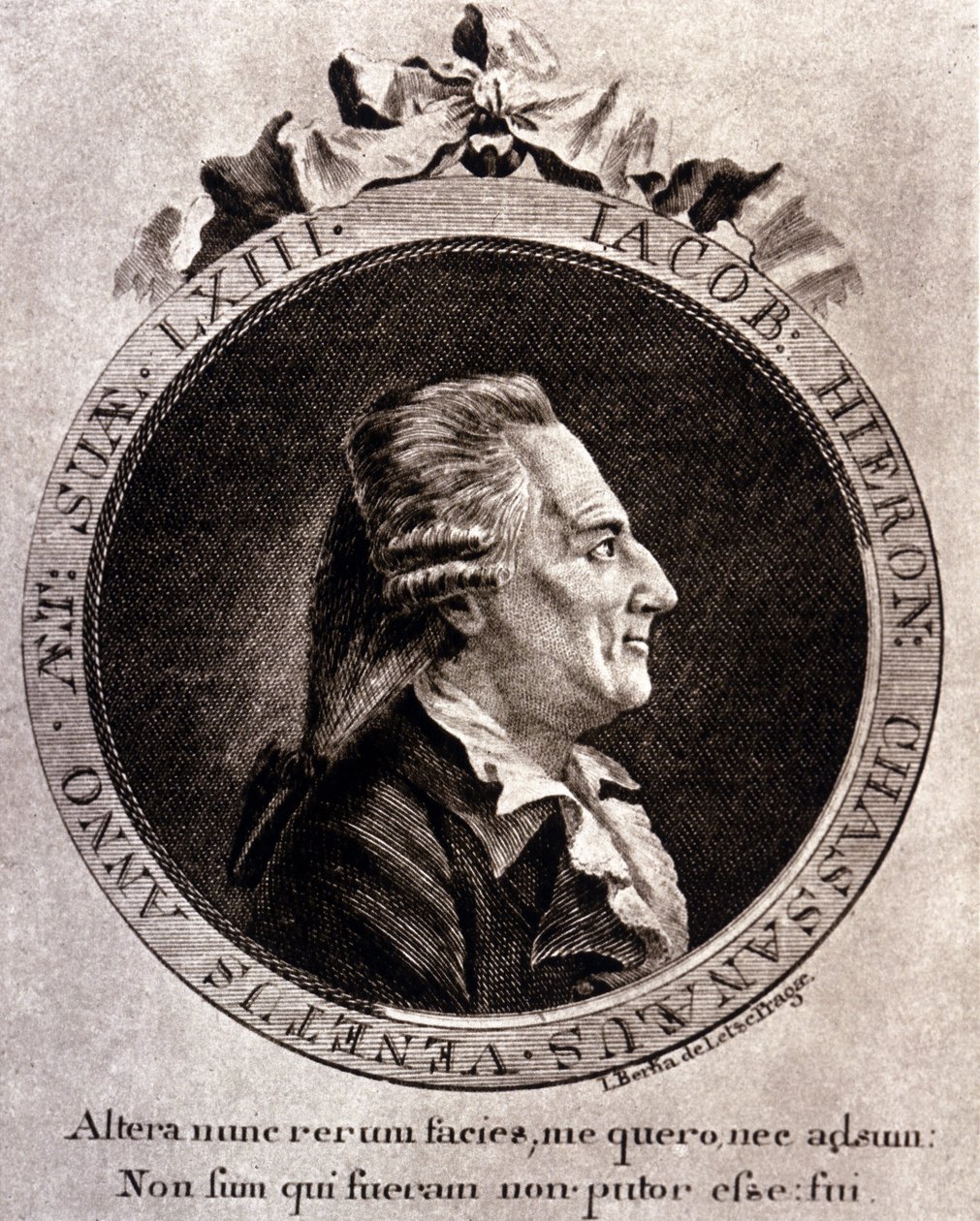 Portrét Casanovy (1725 - 1798) - portrét ve frontispisu, v Dějinách mého útěku z věznic Benátské republiky, psáno v Dux en Bohemia od Unknown artist