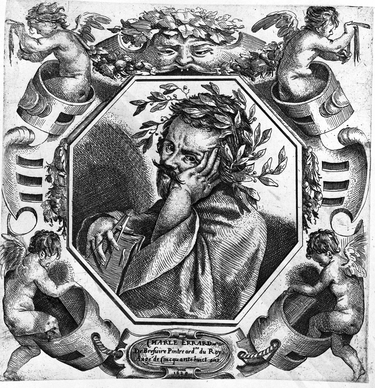 Portrét Charlese Errarda (1606-1689), francouzského malíře, kreslíře a architekta od Unknown artist