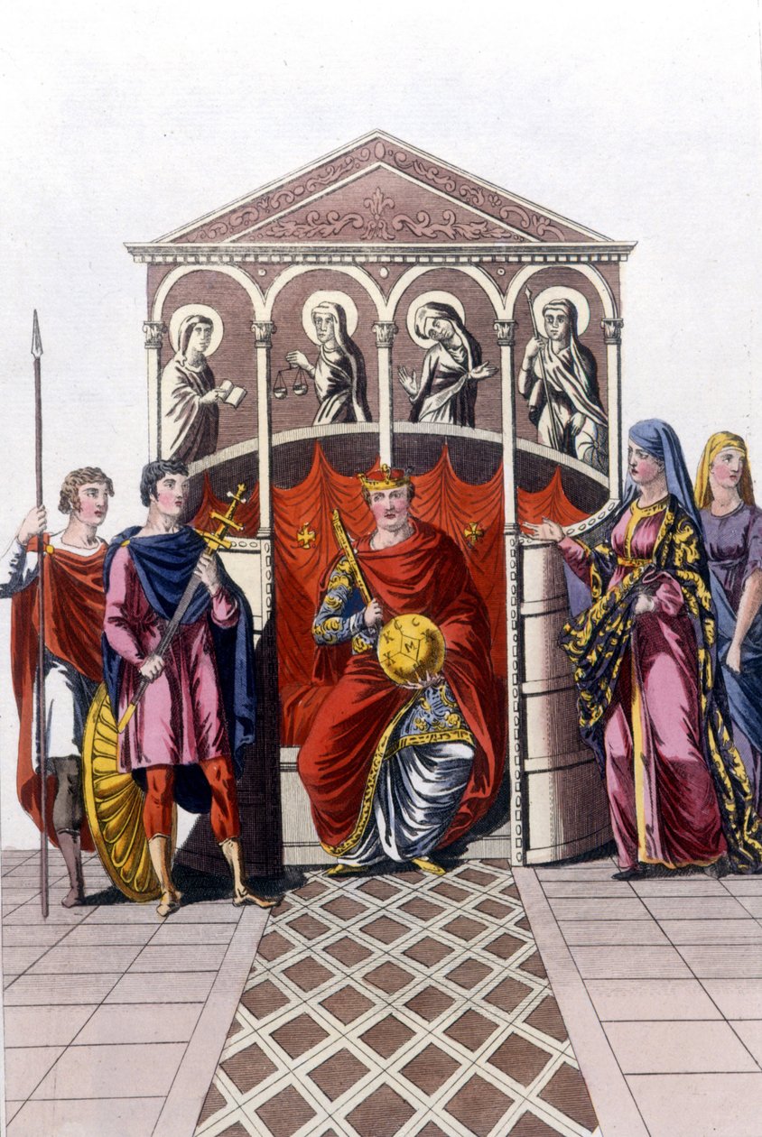 Portrét Karla II. Holohlavého (823 - 877), francouzského krále od Unknown artist
