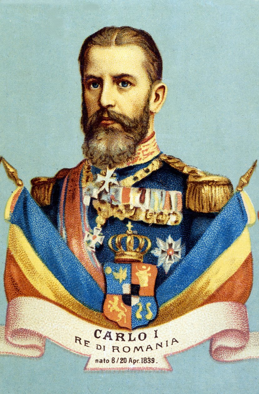 Portrét Karla I. (Carol I) (1839-1914), krále Rumunska. Chromolitografie 19. století od Unknown artist